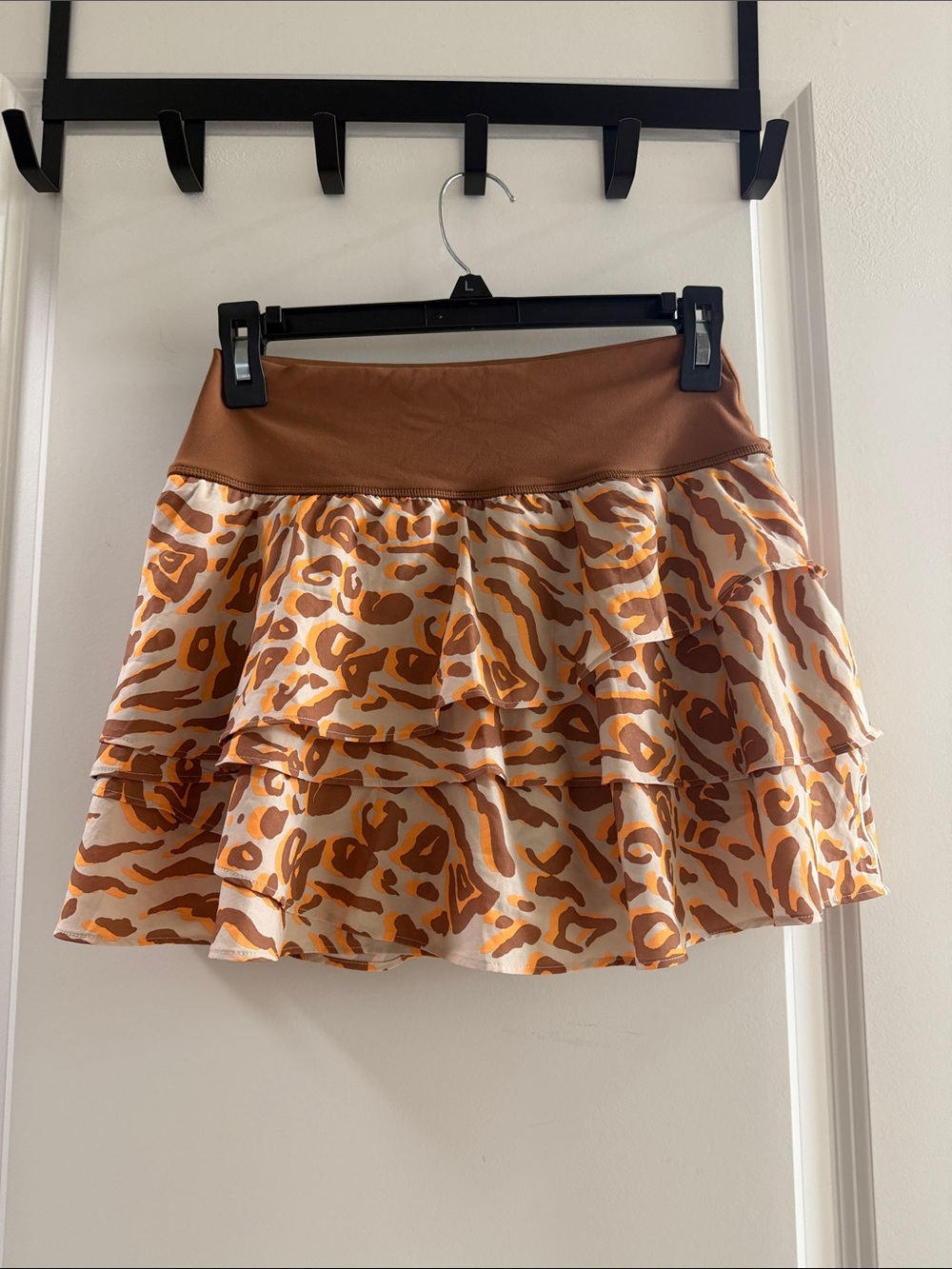 Aerie Offline Animal-Print Mini Skirt in Tan and Brown